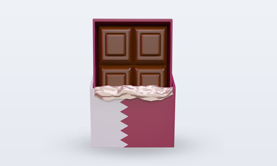 3d chocolate Qatar flag rendering front view