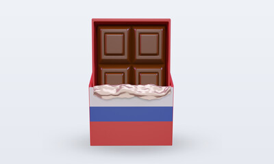 3d chocolate Russian  flag rendering front view