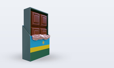 3d chocolate Rwanda flag rendering left view