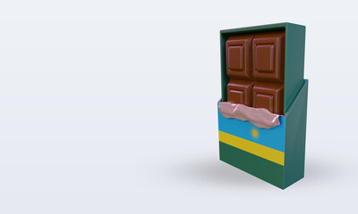 3d chocolate Rwanda flag rendering right view