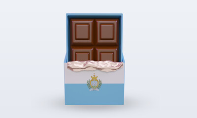 3d chocolate San Marino flag rendering front view