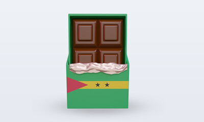 3d chocolate Sao Tome and Principe flag rendering front view