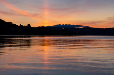 Norwegian fjord sunset landscape, Norway