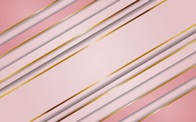 Luxury pink gradient background combination with line gold