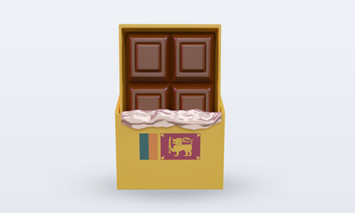 3d chocolate Sri Lanka flag rendering front view