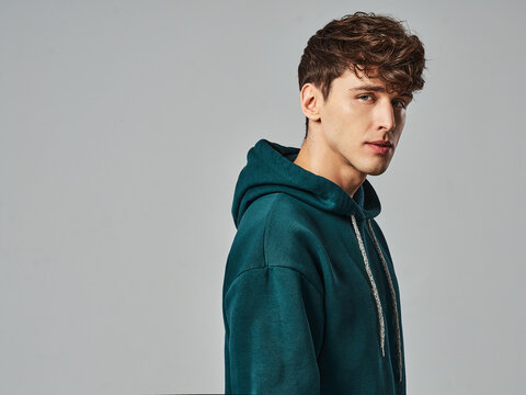Guy wearing hoodie deals