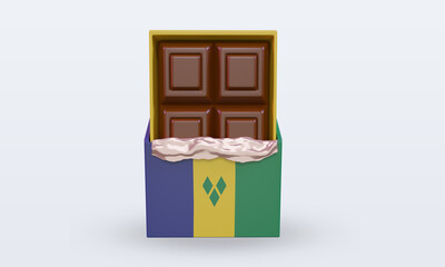 3d chocolate St Vincent and the Grenadines flag rendering front view