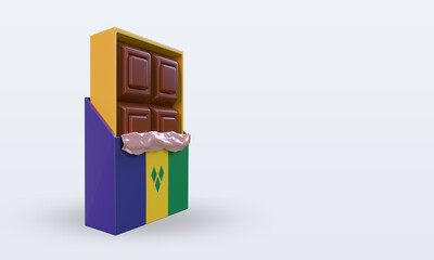 3d chocolate St Vincent and the Grenadines flag rendering left view