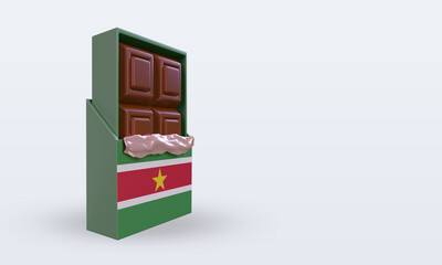 3d chocolate Suriname flag rendering left view