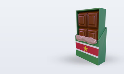 3d chocolate Suriname flag rendering right view