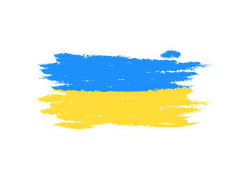 Patriotic Ukraine flag in blue yellow ua national colors on white background. vector illustration