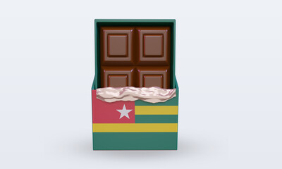 3d chocolate Togo flag rendering front view