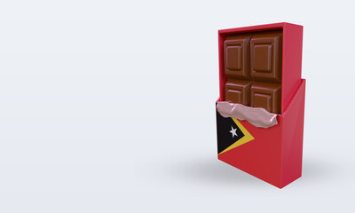 3d chocolate Timor Leste flag rendering right view