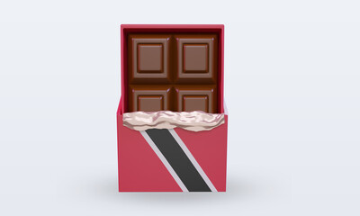 3d chocolate Trinidad and Tobago flag rendering front view