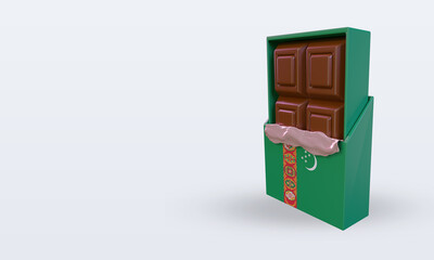 3d chocolate Turkmenistan flag rendering right view