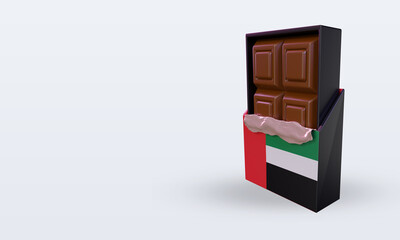 3d chocolate United Arab Emirates flag rendering right view