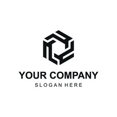 Hexagon letter R technology logo