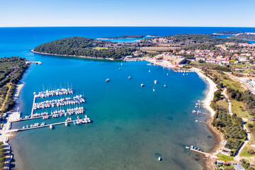 An aerial view of Volme port, Istria, Croatia