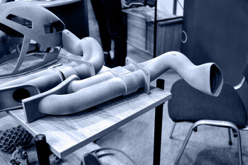 Large pipe details printed 3d printer. Multi Jet Fusion MJF. Powder 3D printer printed...
