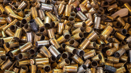 Lots of used shell ammunition old and dirty