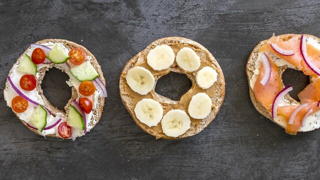 Panning across a. Arieta of Bagels