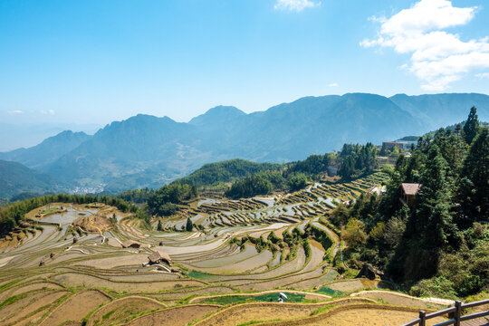 Terraces in Sanhe Ancient Town, Feixi County, Hefei city, Anhui Province, China