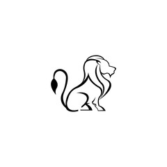 lion logo illustration outline design clipart vector