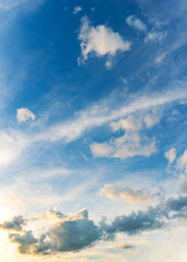 Colorful vertical sky with cloud on a sunny day.