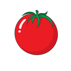 Tomato icon in flat style. Isolated object. Tomato logo. Vegetable from the farm. Organic food.