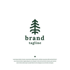 Pine tree logo icon design template flat vector