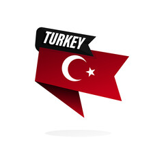 Vector Turkish Flag Design. Horizontal composition with copy space.