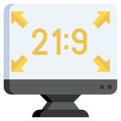 ASPECT RATIO flat icon,linear,outline,graphic,illustration