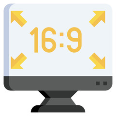 ASPECT RATIO flat icon,linear,outline,graphic,illustration