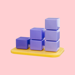 Obraz premium business chart icon 3d render concept for Analysis data growth increase line marketing research