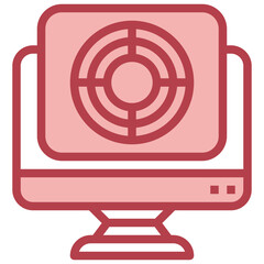 CONTROL PANEL red line icon,linear,outline,graphic,illustration