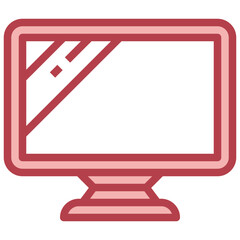 MONITOR red line icon,linear,outline,graphic,illustration