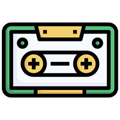 CASSETTE filled outline icon,linear,outline,graphic,illustration