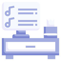CASHIER flat icon,linear,outline,graphic,illustration