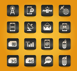 mobile connection icon set