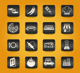 pizzeria icon set