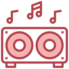 WOOFER red line icon,linear,outline,graphic,illustration
