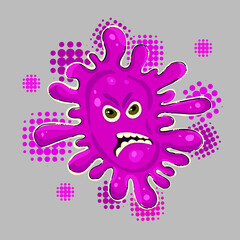 purple blot evil monster. Vector illustration