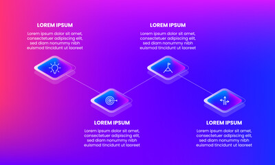 gradient infographic vector template. 4 infographics template
