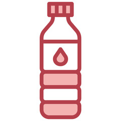WATER BOTTLE red line icon,linear,outline,graphic,illustration