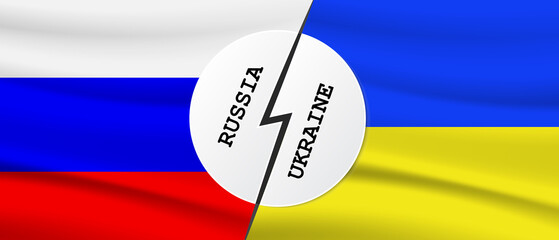 Russia and Ukraine Russia and Ukraine relations Ukraine and Russia flag together