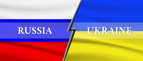 Russia and Ukraine Russia and Ukraine relations Ukraine and Russia flag together