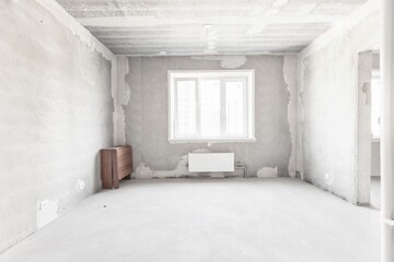 Fototapeta premium interior of the apartment without decoration in white colors