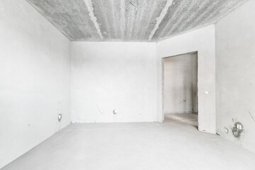 interior of the apartment without decoration in white colors