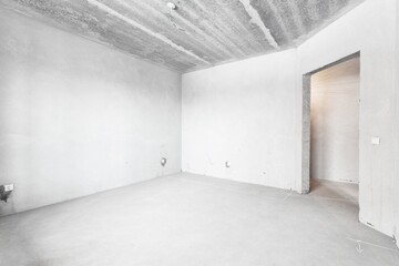 interior of the apartment without decoration in white colors