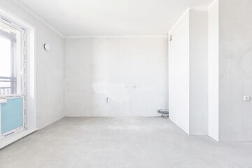 interior of the apartment without decoration in white colors